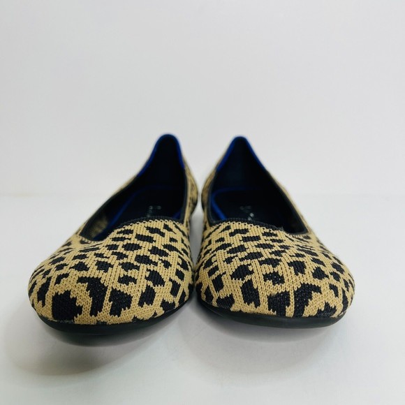Rothy’s Cheetah Print Round Toe Everyday Flats Loafers 9.5 Tan Beige Black Spots - Picture 5 of 9